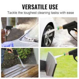 SucceBuy Short Pressure Washer Gun 4000 PSI High Power Outlet Hose Connector Foam Gun with 5 Color Quick Connect Nozzles