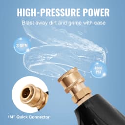 SucceBuy Short Pressure Washer Gun 4000 PSI High Power Outlet Hose Connector Foam Gun with 5 Color Quick Connect Nozzles