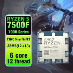 AMD Ryzen 5 7500F Processor 5GHz 6-Core 12-Thread 38MB Desktop Processor Socket AM5 CPU Gaming Processo