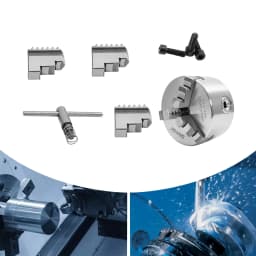 80mm/100mm/125mm 3-Jaw Self-Centering Chuck Adjustable Lathe Chuck Tools Set with Wrench for Clamping Milling Drilling Turning