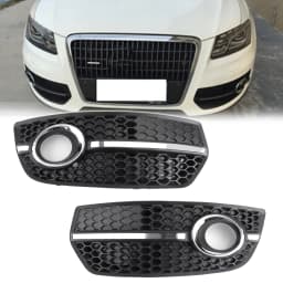 Left/Right Front Bumper Grill Fog Light Lamp Covers Trim for Audi Q5 2009 2010 2011