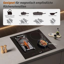 Karinear induction hob 4 zones with flex zone, 60cm built-in without plug, circle control, booster, timer, 220V-240V, 7200W