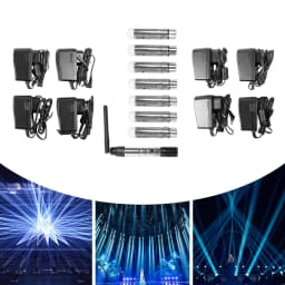 DMX 512 Controller Rechargeable Battery Wireless Transmitter 7* Wireless Receivers 8* Power Adapters For Controlling Stage Light