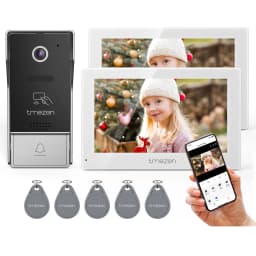 TMEZON 7 Inch Tuya App 1080P Wifi Smart Video DoorPhone Intercom System with Wired Doorbell APP/Password/Card Swipe TouchScreen