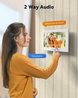 TMEZON 7 Inch Tuya App 1080P Wifi Smart Video DoorPhone Intercom System with Wired Doorbell APP/Password/Card Swipe TouchScreen