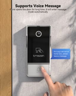 TMEZON 7 Inch Tuya App 1080P Wifi Smart Video DoorPhone Intercom System with Wired Doorbell APP/Password/Card Swipe TouchScreen