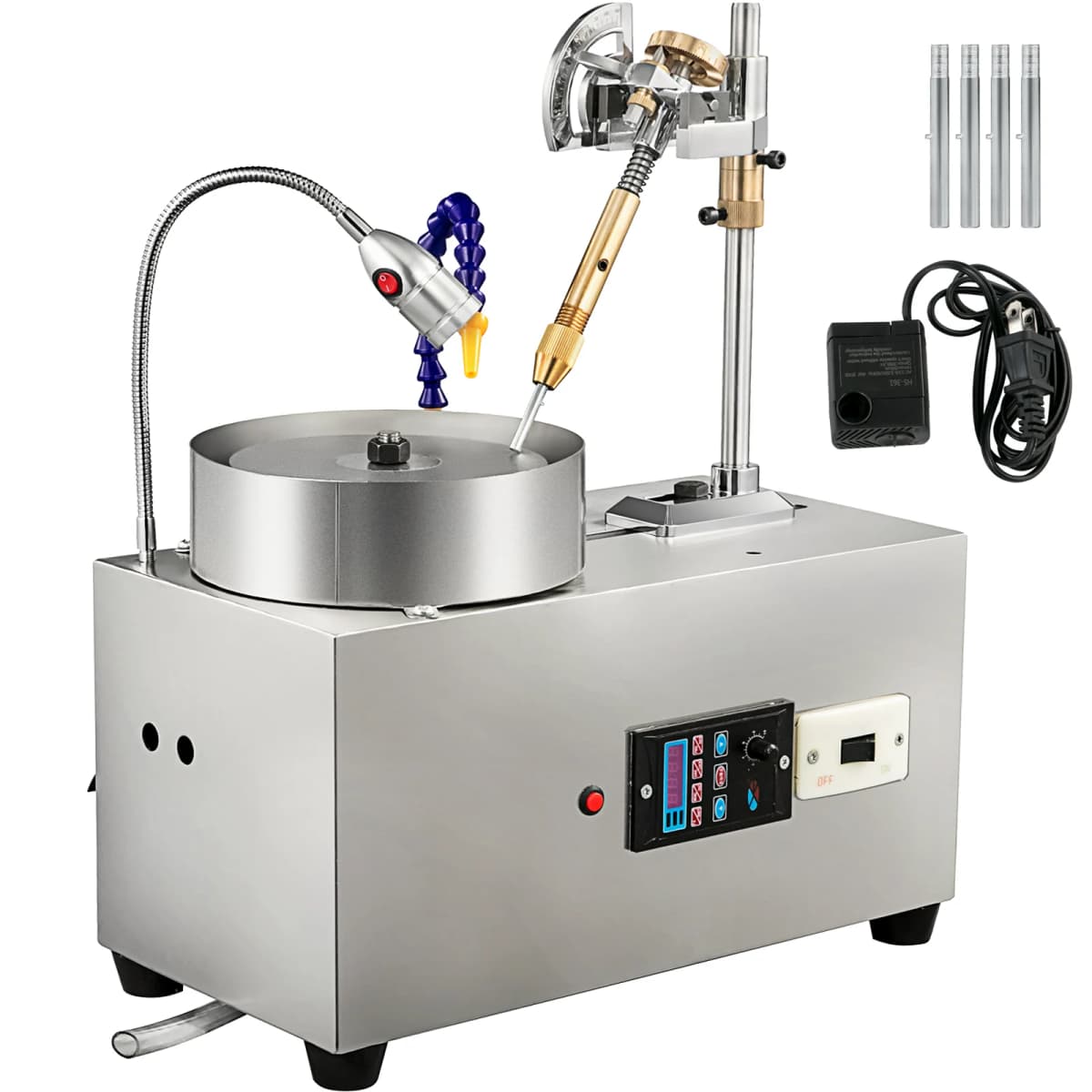 SucceBuy 180W Gem Faceting Machine Faceted Manipulator Led Light Water Pump 2800RPM Flat Gemstone Processing Jade Angle Polisher