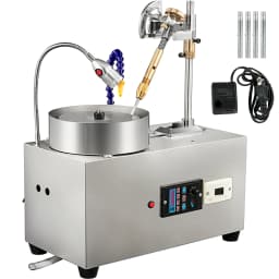 SucceBuy 180W Gem Faceting Machine Faceted Manipulator Led Light Water Pump 2800RPM Flat Gemstone Processing Jade Angle Polisher