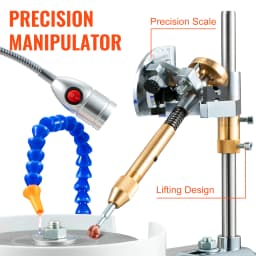 SucceBuy 180W Gem Faceting Machine Faceted Manipulator Led Light Water Pump 2800RPM Flat Gemstone Processing Jade Angle Polisher