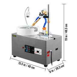 SucceBuy 180W Gem Faceting Machine Faceted Manipulator Led Light Water Pump 2800RPM Flat Gemstone Processing Jade Angle Polisher