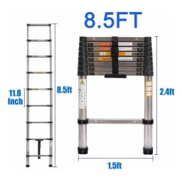 2.6 m Height Telescopic Ladder Folding Ladder Lightweight Collapsible Ladder Multifunctional Portable Telescopic Ladder