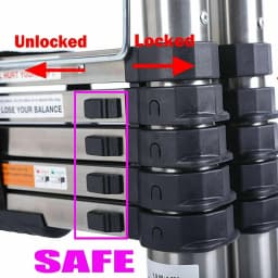 2.6 m Height Telescopic Ladder Folding Ladder Lightweight Collapsible Ladder Multifunctional Portable Telescopic Ladder