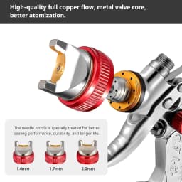Paint Spray Gun HVLP Gravity Air Spray Gun 1.4/1.7/2.0 mm Nozzles Car Furniture Small Repair Painting Spray Gun