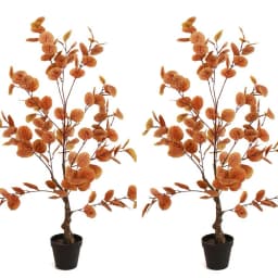 Artificial Fall Eucalyptus Tree Thanksgiving Decor, Artificial Autumn Ficus Tree Decor For Porch Fireplace Front Indoor Party