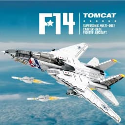 1443PCS Military Tomcat F14 Jet Fighter Aircraft Building Blocks Carrier Based Fighter Model Bricks Kids DIY Toys Birthday Gifts