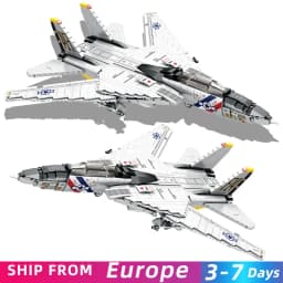 1443PCS Military Tomcat F14 Jet Fighter Aircraft Building Blocks Carrier Based Fighter Model Bricks Kids DIY Toys Birthday Gifts