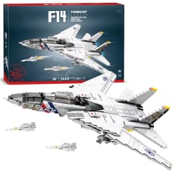 1443PCS Military Tomcat F14 Jet Fighter Aircraft Building Blocks Carrier Based Fighter Model Bricks Kids DIY Toys Birthday Gifts