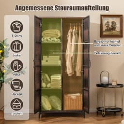 Garden wardrobe rattan storage s wardrobe outdoor with STEM Bar & 2 doors weatherproof terrace wardrobe rattan wardrobe