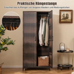Garden wardrobe rattan storage s wardrobe outdoor with STEM Bar & 2 doors weatherproof terrace wardrobe rattan wardrobe