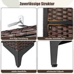 Garden wardrobe rattan storage s wardrobe outdoor with STEM Bar & 2 doors weatherproof terrace wardrobe rattan wardrobe