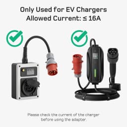 CEE Adapter 32A to 16A with Circuit breaker 3 Phase 400V 5-pole High Current Adapter with IP44 Protection Class