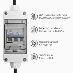 CEE Adapter 32A to 16A with Circuit breaker 3 Phase 400V 5-pole High Current Adapter with IP44 Protection Class