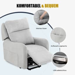 COMHOMA Electric Relax armchair Massage armchair with Power Lift SL Massage Function Rest armchair TV armchair fabric