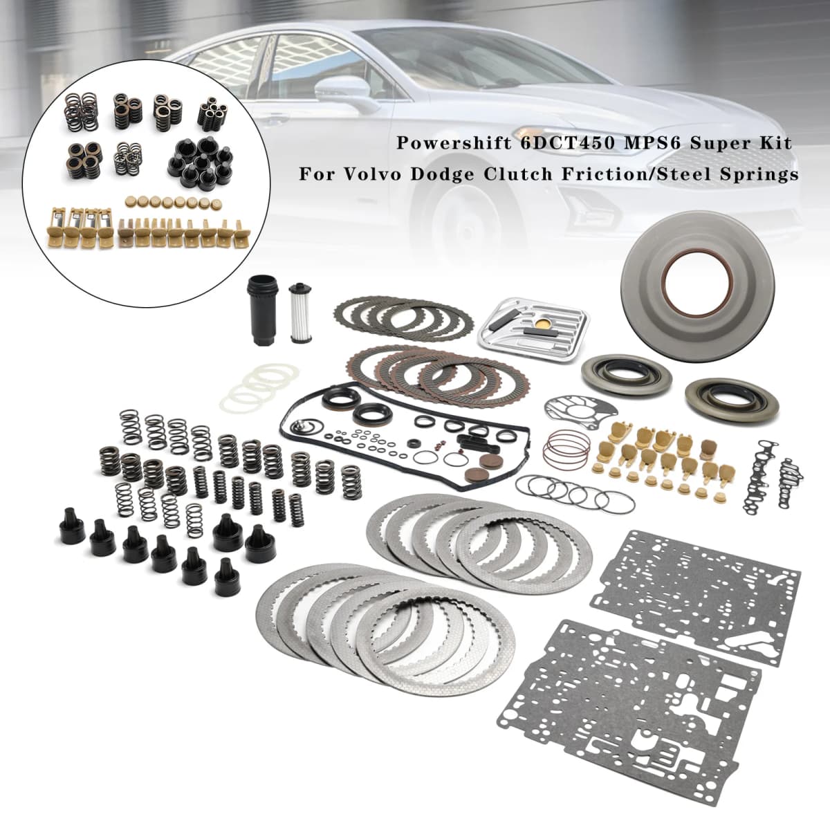 Powershift 6DCT450 MPS6 Super Kit for Volvo Dodge Clutch Friction/Steel Springs