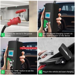 Khons 11kw Electric Car Charger 3Phase 16A Portable Charger Type2 EVSE Charging Box Cee Plug IEC62196 Electric Car Charger