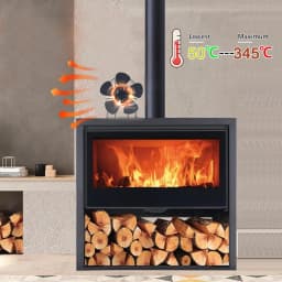 Stove Fan Heat Powered 5 Blades Fireplace Fan Log Wood Burner Eco-fan Quiet Fireplace Fan Warm Heat Distribution Home Winter