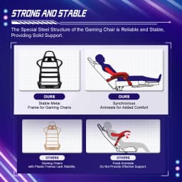 AUTHMIC Ergonomic Gaming Chair with 170° Reclining Backrest, Foldable Footrest, Soft Armrests, Supports150kg,Breathable Material