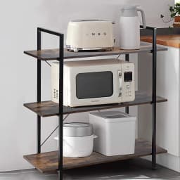 3 Tier Industrial Style Storage Shelf with Metal Frame, Multi-Purpose Bookcase with Legs