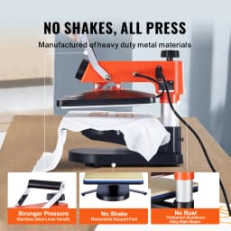 SucceBuy Heat Press Machine 12" x 15" Fast Heating 360 Swing Away Digital Sublimation Transfer T-Shirt Vinyl Transfer Printer