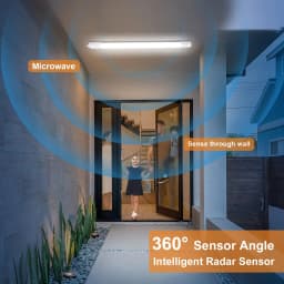 LED Ceiling Light with Motion Sensor 60CM, 20W, 4000K, IP65 Waterproof, LED Tube for Basement & Workshop