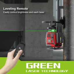 16Lines 4D Laser Level Green Line SelfLeveling 360 Horizontal And Vertical Remote Control Green Beam Laser Levels 2PCS Battery