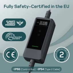 dé 11kW 16A 3-Phase Type 2 Portable EV Charger CEE Schuko Plug APP Control 7m 10m 15m 20m 25m EVSE IP66 CE