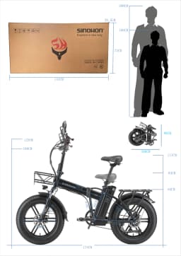 SINOHON A20 Folding Electric Bicycle 1000W Cargo Electric Bicycle, 48V 22Ah Removable Battery Commuter Electric Bike, 28MPH, 20"x4.0 Fat Tire E-bike, SHIMANO 7-Speed, IP65 Electric bicycle with Front Basket, Alloy Aluminum Electric Bike with Rear Rack