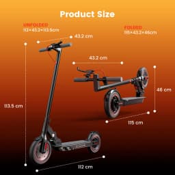 IScooter W3CPro Electric Scooter 36V 15Ah 30km Range 10 inch Inflatable Tire Speed Rear Disc Brake Adult E Scooter with APP