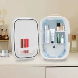 12L Beauty Fridge for Makeup Storage Mini Cosmetics Cooler and Warmer with 4-60β Constant Temperature Compact Skincare Fridge for Bedroom and Dorm Low Noise Less Than 20dB EU Plug White and Pink Available