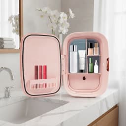 12L Beauty Fridge for Makeup Storage Mini Cosmetics Cooler and Warmer with 4-60β Constant Temperature Compact Skincare Fridge for Bedroom and Dorm Low Noise Less Than 20dB EU Plug White and Pink Available