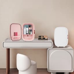 12L Beauty Fridge for Makeup Storage Mini Cosmetics Cooler and Warmer with 4-60β Constant Temperature Compact Skincare Fridge for Bedroom and Dorm Low Noise Less Than 20dB EU Plug White and Pink Available