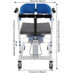 Patient Referral Chair, Shower Wheelchair with Height Adjustment, Toilet Chair with Wheels, 100 Kg, Night Chair