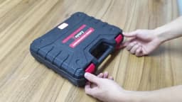 Electric Cordless Right Ratchet 3/8'' 90°Angle Wrench 200N.m Torque Impact with LED Work Light+7pcs Sockets Tool Kit,2xBattery