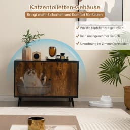 Cat cabinet litter box, cat house with double doors & entrance, cat cave litter box cabinet, cat furniture side table