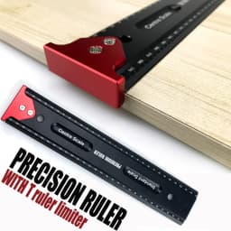 Woodworking Marking Ruler 600/900mm Straight Ladder Dual-purpose Measuring Ruler Multifunction Aluminum Alloy Square Scriber