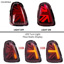 For Mini Cooper R56 R57 R58 R59 2007-2014 Red Lens Sequential LED Tail Lights Car Accessories Tirm Driving Lights