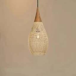 Vintage Handmade Rattan Pendant Light Japanese Style Chandelier for Kitchen Island/Loft/Dining Room No Bulb Included