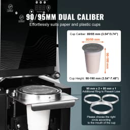 SucceBuy Fully Automatic Cup Sealing Machine 500-650 Cups/H Cup Sealer Machine fit 190mm Tall & 90/95mm Cup for Milk Boba Tea