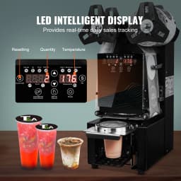 SucceBuy Fully Automatic Cup Sealing Machine 500-650 Cups/H Cup Sealer Machine fit 190mm Tall & 90/95mm Cup for Milk Boba Tea