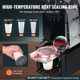 SucceBuy Fully Automatic Cup Sealing Machine 500-650 Cups/H Cup Sealer Machine fit 190mm Tall & 90/95mm Cup for Milk Boba Tea